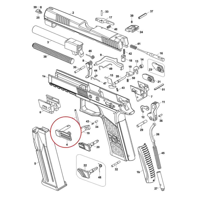Затворна затримка для CZ P-09/P-07