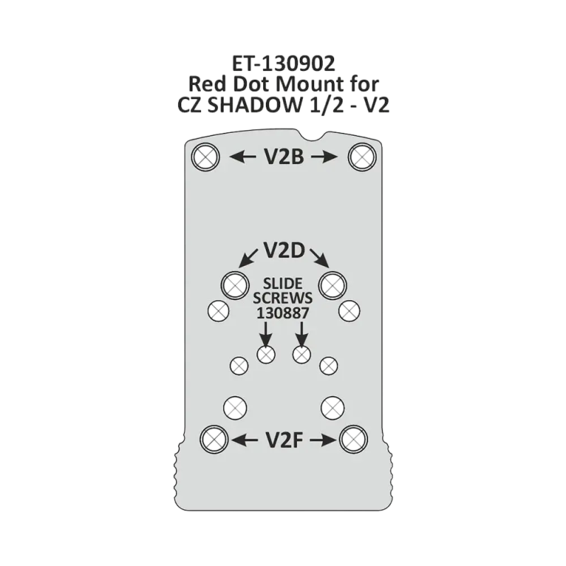 Алюмінієве кріплення коліматора Eemann Tech для CZ Shadow / CZ Shadow 2 - тип V2
